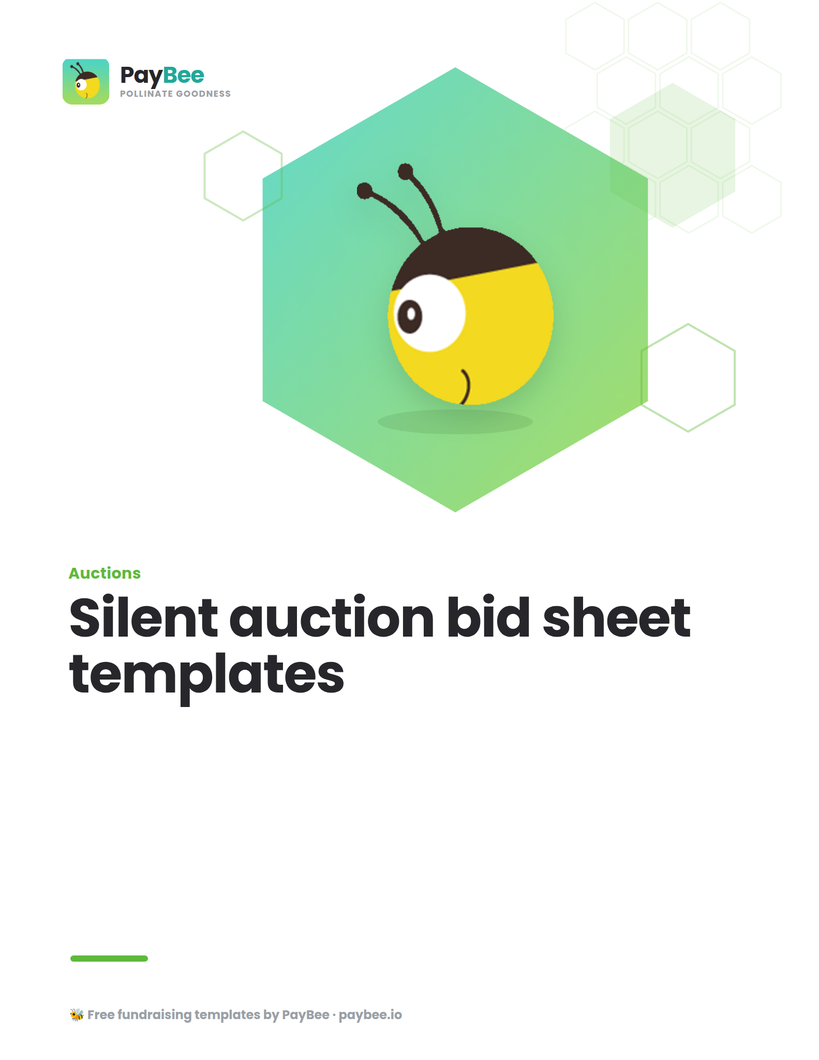 Silent auction bid sheets